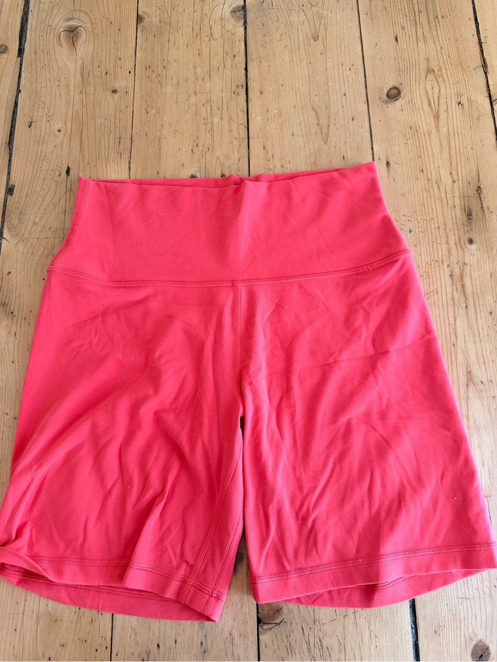 Women's High-Waist Red Active Shorts